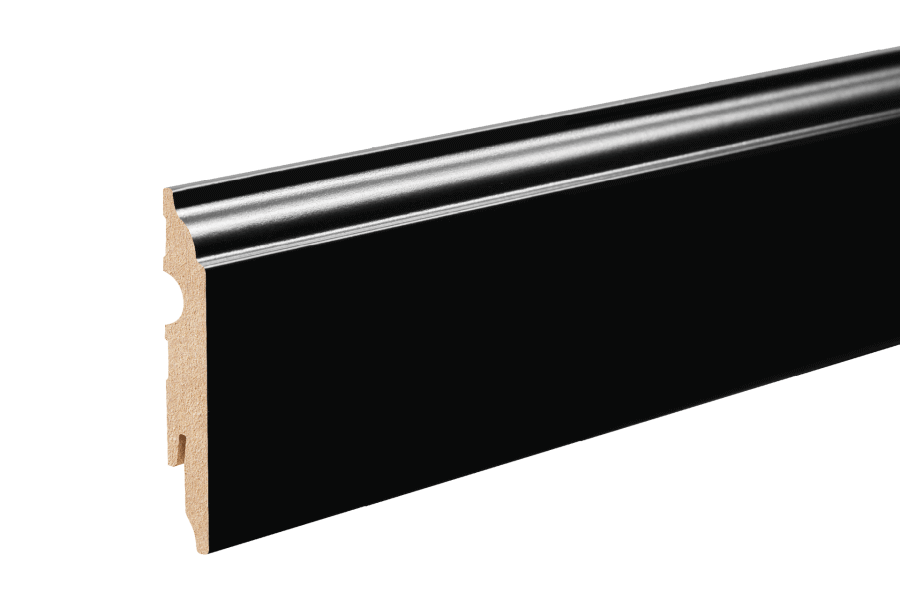 Cezar MDF 90mm Waveform fekete lakkozott, 90x16mm, 2,2M